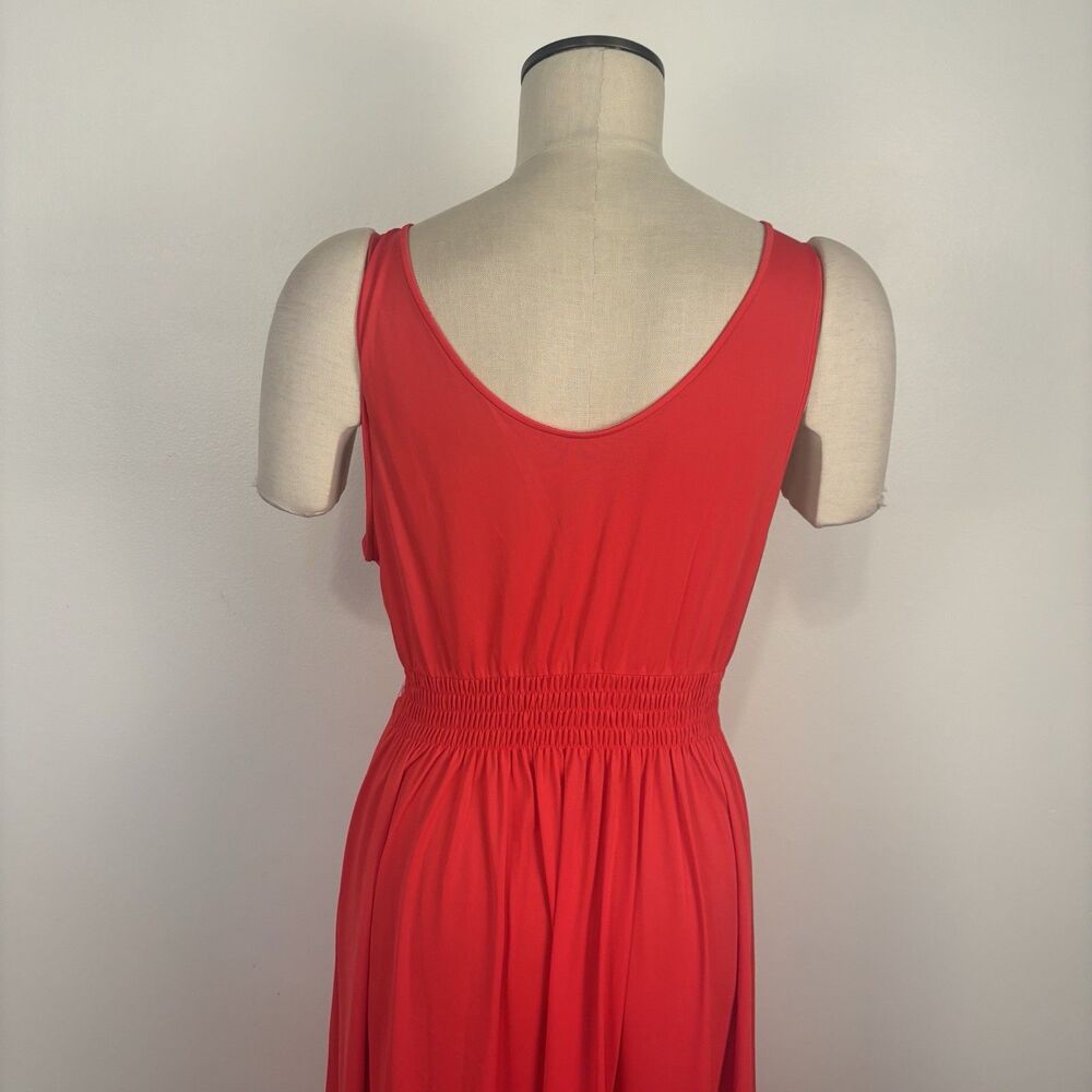 Vintage Shadowline Red Nylon Peignoir Set Nightgown Robe Embroidered Medium USA - Picture 9 of 10